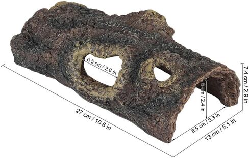 Reptile Hides Resin Hollow Tree Trunk Hideout – Reptile and Amphibians Caves. Premium Non-Toxic Decorative Resin for Terrariums. Ideal for Lizards,Snakes,Geckos,Frogs,Spiders,Scorpions... Large Size in Saudi Arabia