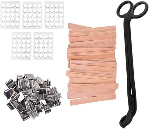 99pcs فتيل الخشب للشموع ، فتيل شمعة خشبية طبيعية مع فتيل الشمعة ، فتيل شمعة خشبية لا يدخن لشمعة DIY صنعت سميكة 5.1 × 0.51 بوصة in Kuwait