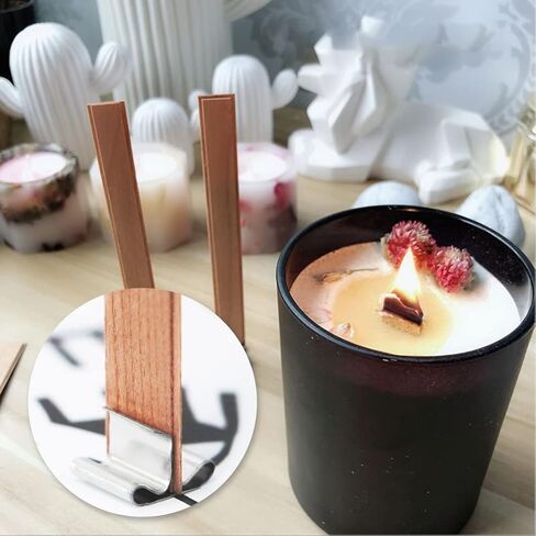 99pcs فتيل الخشب للشموع ، فتيل شمعة خشبية طبيعية مع فتيل الشمعة ، فتيل شمعة خشبية لا يدخن لشمعة DIY صنعت سميكة 5.1 × 0.51 بوصة in Kuwait