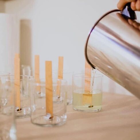 99pcs فتيل الخشب للشموع ، فتيل شمعة خشبية طبيعية مع فتيل الشمعة ، فتيل شمعة خشبية لا يدخن لشمعة DIY صنعت سميكة 5.1 × 0.51 بوصة in Kuwait