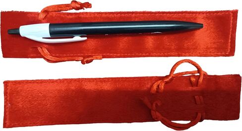 Indian Consigners Velvet Drawstring Pen Sleeve Covers, Pencil Holder Pen Case Soft Pouch Gift Bag, 20 Pcs (Red) in Kuwait