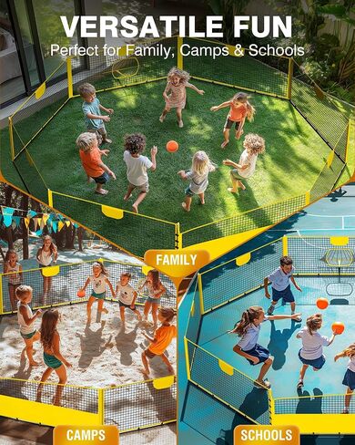 Pyy 20ft Gaga Ball Pit - تحديث Gaga Ball Pit Portable مجهزة بحقبة حمل ، ومسامير أرضية للألعاب الرياضية والأنشطة الداخلية والخارجية in Kuwait