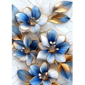 QENSPE Diamond Painting Kits for Adults,Full Drill Diamond Art Diamond Dots Paintings for Beginners,Flowers Round 5D DIY Arts and Crafts for Home Wall Decor 12x16inch
