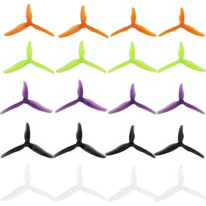 20pcs FPV Drone Props Propeller: Gemfan Hurricane 51433 3-Blades 5.1x3.5 PC Props Compatible 2206-2306 Brushless Motor for RC Quadcopter FPV Racing/Freestyle Drone
