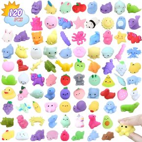 120PCS Random Mochi Squishy Toys,Kawaii Squishies Stress Relief Toys for Kids Party Favors,Goodie Bag Stuffers,Birthday Gifts,Classroom Prizes,Carnival Prizes