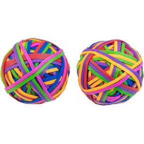 Auear ، 2 Rolls Lolls Rubber Band Balls ، حوالي 400pcs مسجلة قابلة للفنون للفنون الحرف الوثائقية لوازم المنازل تنظيم (لون متنوع)