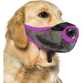 Dog Muzzle, Mesh Muzzle for Small Medium Large Dogs Anti Biting Barking Chewing Scavenging, Breathable Adjustable Loop Pets Muzzle with Front Opening Design Allows Panting Drinking