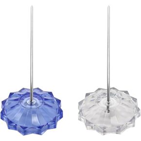 2 Pcs Desk Receipt Holders Check Spindles Spike Invoice Holders Straight Rod Bill Forks Memo Paper Sticks for Restaurant Blue Clear