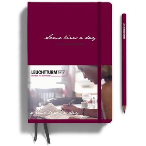 LEUCHTTURM1917 - Some Lines A Day - 5 Year Memory Notebook - Hardcover Journal 366 Pages for 5 Years of Entries (Port Red)