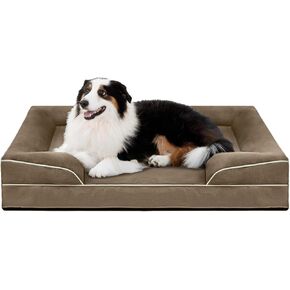 FERPOSH XXXL Dog Bed, Orthopedic Washable Dog Bed, Pet Sofa Bed with Removable Washable Cover, Egg Foam Support, Non Slip Bottom Dog Bed, Dog Sofa Bed, Extra Large Dog Bed, 52" x 41", Coffee