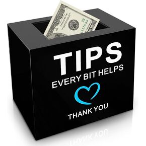 1 Piece of Tip Jar , Black Tip Jar for Bartender , Tip Jar for Acrylic , Tip Jar for Money 6X4X5 inches , Tip Jar , Tip Jar for Musicians , Bartender Tip Jar , Tips Jar for Restaurant.