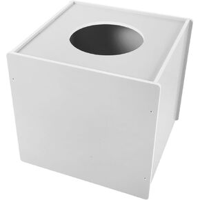 Cabilock Square Raffle Ball Game Box, Multifunctional Storage Ticket Box Card Ballot Box Donation Box Storage Container Charity Box for Fundraising Suggestion White