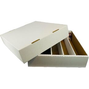Max Protection (5 5 Row Trading Card Storage Box - Durable Cardboard Box for Sports, Card Collection - 200 lb. Test Strength, Full Lid Design. Made in The USA