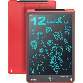 Mafiti LCD Writing Tablet 12 Inch Electronic Writing Drawing Pads Doodle Board for Kids Boys Girls Red Birthday Gift for Kids Boys Girls