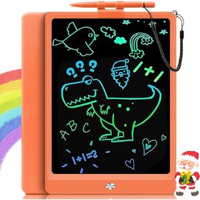 USLAI 10 Inch LCD Writing Tablet for 3-8 Year Olds - Electronic Drawing Pad and Doodle Board as Educational and Learning Toys Birthday Gifts for Girls Boys (Orange)