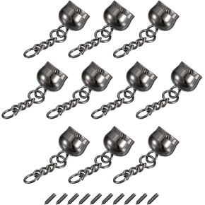 uxcell Tassel Cord End Cap with Screw, 15Pcs 0.63"/16mm Glue in Barrel End Caps for Tassel Jewelry Making Bag Strap DIY, Dark Grey