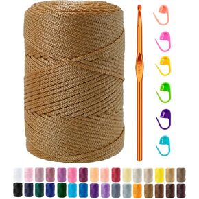 2.5mm x 185 Yards Premium Polyester Macrame Cord 2.5mm Polypropylene Cord for Knitting and Crocheting Hats, Bags, Purses, Shoes, Carpets, Basket, Plant Hangers, DIY Crafts -Lavender Pink in Saudi Arabia