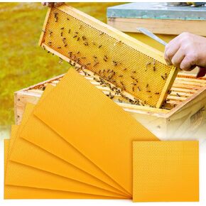 40Pcs Beeswax Sheets, Natural Wax Foundation for Bee Frames, Essential Beehive Wax Sheets for Beekeepers Beeswax for DIY Candle Making Bees, Wax Sheets for Beehives Honey