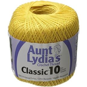 Coats Crochet Aunt Lydia's Classic Crochet Thread Size 10-Golden Yellow