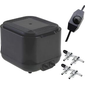 AQUANEAT Powerful Aquarium Air Pump, 250GPH, 10W, Dual Outlets, for up to 300 Gallon Fish Tank, Super Quiet Oxygen Aerator with Gang Valves, Adjustable Hydroponic Air Bubbler Pump