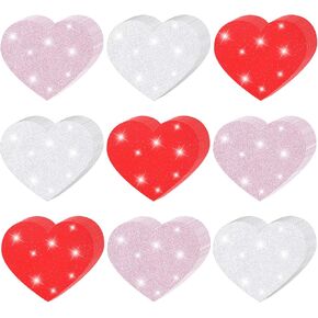 Zhanmai 120 Pcs Glitter Heart Cutouts 4 Inch Valentine's Day Heart Die Cut for Kid's Love and Peace School Craft Projects Valentine's Day Craft Classroom Bulletin Board Decoration