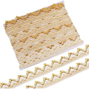 CHGCRAFT 15 Yards 45mm Braid Trim Braid Fringe Lace Trim Lace Ribbon Trimming Edge for Bridal Wedding Party Dress Decor and Other Formal Occasions, Gold