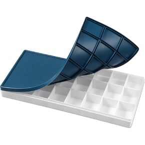 24 Paint Palette Plastic Paint Holder Watercolor Acrylic Paint Storage Compartments Paint Palette Empty Watercolor Paint Tray with Soft Lid for Gouache Acrylic and Oil Paint DIY Watercolors
