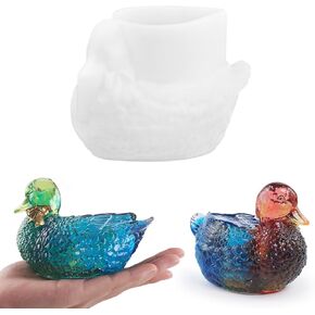 Actvty Duck Jar Resin Mould Silicone ، حاويات على شكل حيوانية قالب السيليكون للراتنجات التي تصب راتنجات DIY الجص الحرف اليدوية لتخزين المجوهر in Kuwait