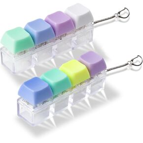 2 PCS لوحة مفاتيح هادئة وصاخبة تململ لعبة مفاتيح Toy Toy Fidget للإغاثة من لوحة المفاتيح المحمولة تململ سلسلة المفاتيح الهدية الصامتة لوحة المفاتيح Fidget Clicky تململ لوحة المفاتيح للمشاهد الهادئة والصاخبة