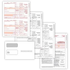 Laser 1099-MISC Income Set with Matching Envelopes by Park Forms USA - 4-Part IRS Approved Kit for 10 Employees | Easy Tax Filing & Reporting