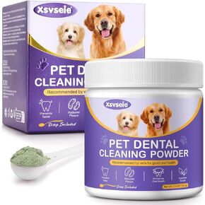 Dog Teeth Cleaning Powder for Dog Bad Breath Treatment, Dog Dental Powder for Dog Breath Freshener with Probiotics, Plaque Tartar Off Dog Tooth Powder Made Easy, Dog Dental Care, All Types Dogs