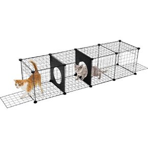 ROYALAY Outdoor Cat Tunnel, Detachable Cat Tube with Combinable Design, 2 Doors Catio Tunnel for Kitty, Puppy, Pet, House, Cage, M