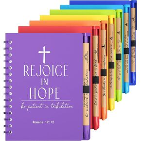 28 Sets of Multicolored Christian Prayer Journals in Bulk small notepad 5.43" x 4.33" Spiral Notebooks with Matching Pens Perfect for Friends, Family & Believers on Faith Journeys - Heartwarming Gifts