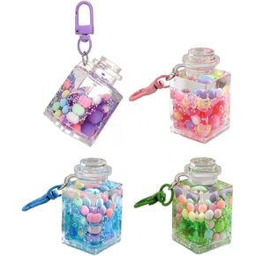 Oneshow Keychains for Kids,Liquid Filled Keychain Colorful Liquid Motion Water Keychain,Stress Relief Relaxing Calming Fidget Keychains Stocking fillers for Kids 4 Colors