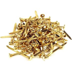 100 PCS Paper Stables Mini Round Metal Scrapbooking Brads Praps Dist