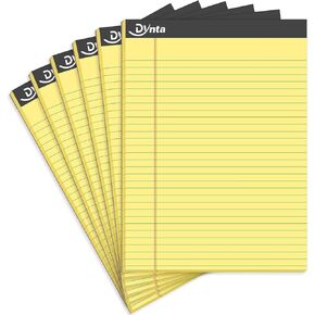 منصات قانونية 8.5 × 11 من لوحة الملاحظة ، 6 حزم من لوحة الحرف الدقيقة ، ورقة صفراء مثقبة ، 45 ورقة/90 صفحة (70GSM) المفتحة للمدرسة ، المنزل ، الكلية ، المكتب ، الأعمال in Kuwait