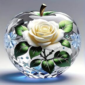 مجموعات الرسم الماسي 5D للبالغين المبتدئين ، مجموعة فنون الماس الوردية البيضاء ، DIY كامل الجولة الماس الماس أطقم الفنية للأحجار الكريمة للبالغين ، ديكور الجدار المنزلي 13.78x13.78 بوصة in Kuwait