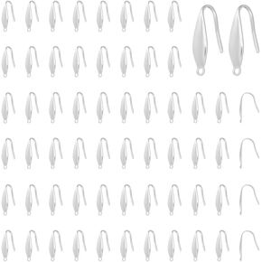 UNICRAFTALE 100Pcs Earring Hooks Stainless Steel Ear Wires Fish Hooks Metal Earring Hook with Loops Wide French Earring Hooks for DIY Drop Jewelry Making Supplies 20x4.5x1mm, STAS-UN0058-61U-US12