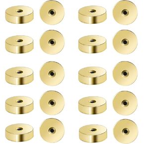 Stainless Steel Earring Backs, 2mm Flat Back Earrings for Stud, 20pcs Gold 20G(0.8mm) Screw Replacement Backs for Women Men Earrings Studs Dainty Push Pin Cartilage Earring