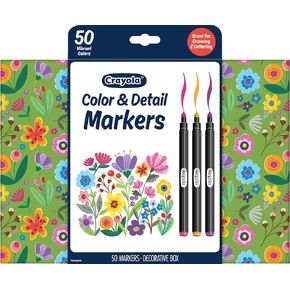 Crayola Color & Detail Marker Set (50ct) Drawing Markers for Adults, Art Markers, Graphic & Fine Tip, Gift for Teens & Adults