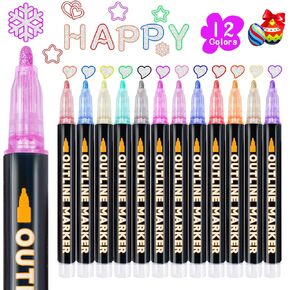 Easter Basket Stuffers for Kids Valentines Day Gifts Teens Tween Teen Girls Stocking Stuffers for Kids,Christmas Gifts for Boys Girls Trendy Stuff,Arts Crafts Supplies,Shimmer Markers Outline Pens