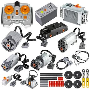 36 Pcs Power-Function Compatible with Technic-Parts, Servo & Train-Motor Battery Technic-Parts Receiver Adjustable Speed ​​Motor Parts, Motor Power Change Parts Compatible with Major Brands