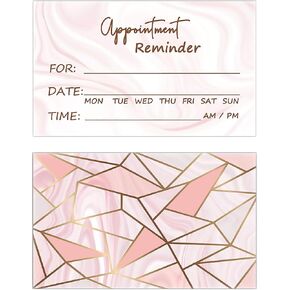 RXBC2011 Appointment Reminder Cards Marble pink and gold Pack of 100