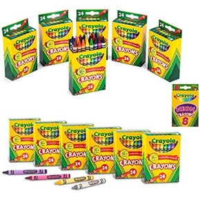 Crayola Crayons 24 in a Box (Pack of 12) 288 Crayons Total Bundle with Box of Neon Crayons