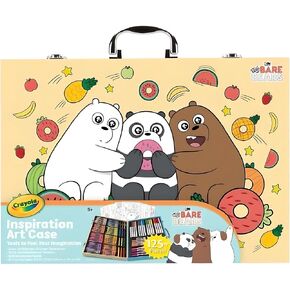 Crayola Inspiration Art Case Coloring Set (125+ Pcs), We Bare Bears Art Kit For Kids, Toys for Girls & Boys, Arts & Crafts Set, Holiday Gift for Kids