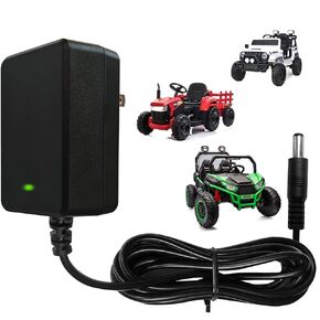 24V Battery Charger for Ride On Car Toys, 24 Volt Kids Battery Charger with Charging Indicator Light for Baby Carriage Ride Toy, 800mA Supply Power Adapter