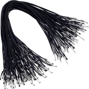 jyvivid 40 pcs kystls مرنة مع نهايات معدنية ، حبل حبل حلقة التمدد حبل الحبل ، حزام موسع سلسلة مستديرة للقناع ، الحرف اليدوية ، الحفل (الأسود)