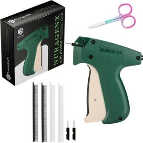 Stitch Gun Complete Set, Mini Stitch Gun for Clothes with Extra Needles, 3200 Black & White Fasteners, Quick Fixing Gun, Quilting Hemming Tag Gun, Stitch Gun for Clothes (Green)