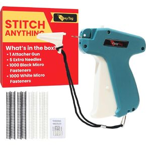 Micro Stitch Gun for Clothes - Quick Stitching Gun for Clothing, Sewing, Quilting & Hemming with Included Needle, 2,000 Black & White Micro Fasteners, Stitchy, Fine Stitch for Fabric