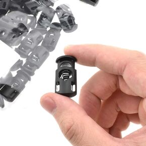 SGH PRO Cord Locks stoppers toggle Heavy Duty Spring No Slip Thick Plastic 45 Pack 7.2mm Hole Diameter fit 550lb 750lb Paracord Flat Ends easy to compress for draw string pants shoe slip proof surface
